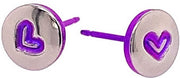 Boucles d'oreilles TI2 Titanium Heart - Purple