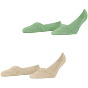 Lot de 2 paires de chaussettes invisibles Burlington Everyday - Vert persan