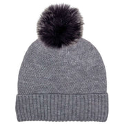 Bonnet à Pompon Tricoté Elie Beaumont - Gris