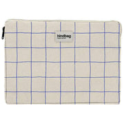Hindbag Ava Petite sacoche pour ordinateur portable 13 pouces - Blanc cassé/Carreaux bleus