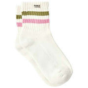 Chaussettes Roka Windosr Stripe Crew - Avocat/Oeillet Rose