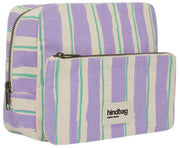 Hindbag Alix Trousse de Toilette Extra Large - Vert/Rayures Parme