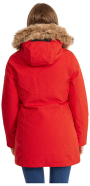 Helvetica Mountain Pioneers Parka à capuche Lilli - Rouge/Naturel