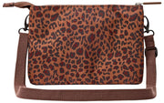 Sac bandoulière en toile recyclée Roka Carnaby XL - Mini marron léopard