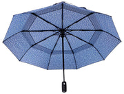 Parapluie Roka Waterloo en nylon recyclé - Bleu marine à pois