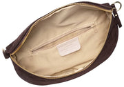 Grand sac à bandoulière en daim Elie Beaumont - Marron chocolat