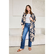 Kimono Long Serendipity Elie Beaumont - Bleu Fleur De Minuit