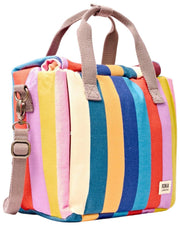 Sac à lunch en toile de coton Roka Hampstead - Larges rayures multiples