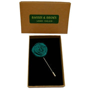 Bassin and Brown Rose Jacket Lapel Pin - Green