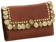 Porte-monnaie à clous Campomaggi Felloniche - Cognac Tan