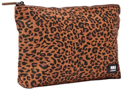 Roka Maida Vale Pochette en toile de coton moyenne - Mini Léopard Marron