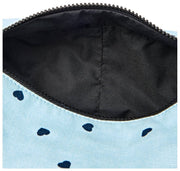 Roka Mayfair Petite trousse de toilette en toile de coton - Imprimé coeur bleu