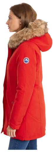 Helvetica Mountain Pioneers Parka à capuche Lilli - Rouge/Naturel