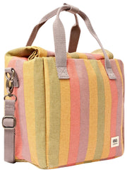 Sac à lunch en toile de coton Roka Hampstead - Rayures multiples délavées