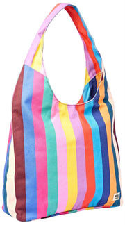 Roka Hoxton Grand sac à bandoulière en toile de coton - Larges rayures multicolores