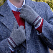 Gants en tricot côtelé Dents Salcombe - Gris anthracite
