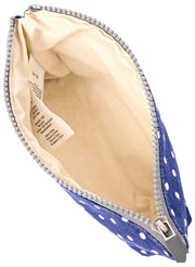 Roka Maida Vale Petite pochette en toile de coton - Marine à pois