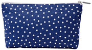 Pochette moyenne en toile de coton Roka Maida Vale - Pois bleu marine