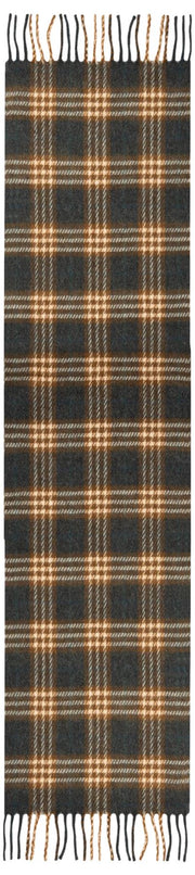 Écharpe à Pompon à Carreaux Dents - Gris/Marron Café