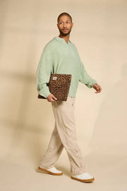 Hindbag Ava Medium 15inch Laptop Case - Léopard Cannelle Marron