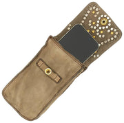Sac Porte-Téléphone Campomaggi Siena Stud - Beige Glacé