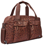Sac de sport Roka Gatwick en toile recyclée de taille moyenne - Mini léopard marron