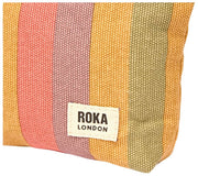 Roka Maida Vale Petite pochette en toile de coton - Rayures multiples délavées