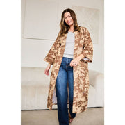 Kimono Long Serendipity Elie Beaumont - Marron Fleur De Café
