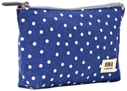 Roka Maida Vale Petite pochette en toile de coton - Marine à pois