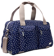 Sac de sport Roka Gatwick en toile recyclée de taille moyenne - Bleu marine à pois