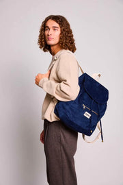 Sac à dos Hindbag Eliot - Velours Bleu Marine