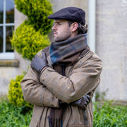 Casquette Plate en Tweed à Chevrons Dents Grafham - Marron Chocolat