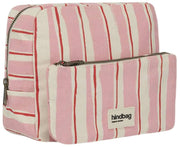Trousse de Toilette Extra Large Hindbag Alix - Rayures Rose/Rouge