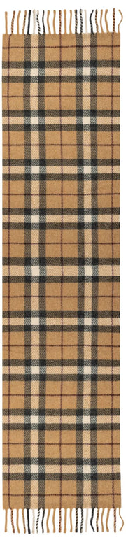 Écharpe à pompon à carreaux Dents - Beige