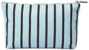 Pochette moyenne en toile de coton Roka Maida Vale - Rayure bleue