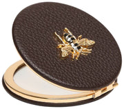 Miroir Compact Rond Alice Wheeler London - Brun Chocolat