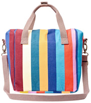 Sac à lunch en toile de coton Roka Hampstead - Larges rayures multiples