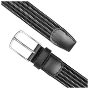Ceinture En Cuir Tressé Dents - Noir