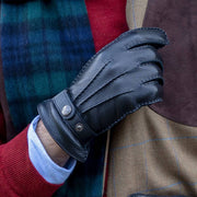 Gants en cuir de cerf Dents Whitchurch - Noir