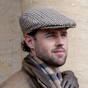 Casquette Plate Dents Blashford Tweed - Marron