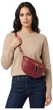 Sac à bandoulière tissé Elie Beaumont - Rouge sang de bœuf