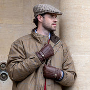 Casquette Plate Dents Blashford Tweed - Marron
