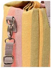 Sac à lunch en toile de coton Roka Hampstead - Rayures multiples délavées