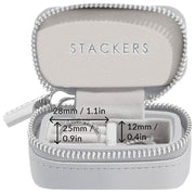 Grande boîte à bijoux de voyage zippée Stackers - Gris galet
