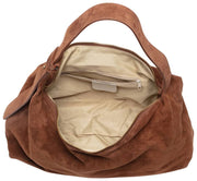Sac souple en daim Elie Beaumont - Marron moyen