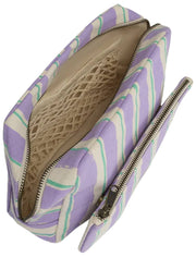 Hindbag Alix Trousse de Toilette Extra Large - Vert/Rayures Parme