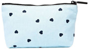Roka Maida Vale Petite pochette en toile de coton - Imprimé coeur bleu