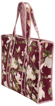 Sac cabas en velours Elie Beaumont Serendipity - Bourgogne Magnolia