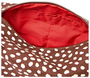 Roka Mayfair Petite trousse de toilette en toile de coton - Pois marron