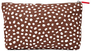 Pochette moyenne en toile de coton Roka Maida Vale - Pois marron